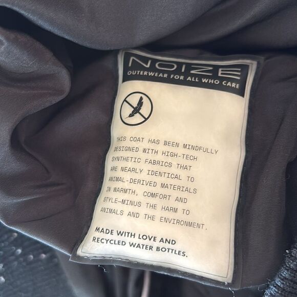 Noize Astrid Mid Length Black Parka Jacket Faux Fur Hood Coat Size Small - Picture 14 of 15